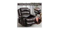 Slickblue Massage Swivel Rocker Recliner Chair with Vibration and Heat Ergonomic Lounge Chair for Ultimate Comfort