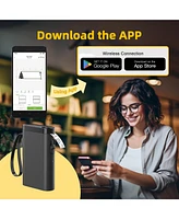 Label Maker Machine with Tape, P21-a Portable Bluetooth Printer, Wireless Built-in Cutter Sticker Mini Makers Multiple Template