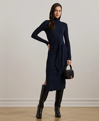 Lauren Ralph Lauren Women's Tie-Front Turtleneck Dress