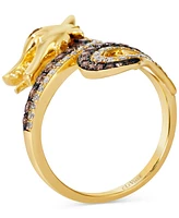 Le Vian Chocolate Diamond, Nude Diamond, & Blackberry Diamond Dragon Ring (3/4 ct. t.w.) in 14k Gold