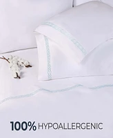 Superior Egyptian Cotton 1000 Thread Count Embroidered Bed Sheet Set, California King - White