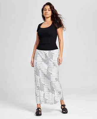 And Now This Women's Printed Maxi Slip Skirt, Exclusively at Macy's