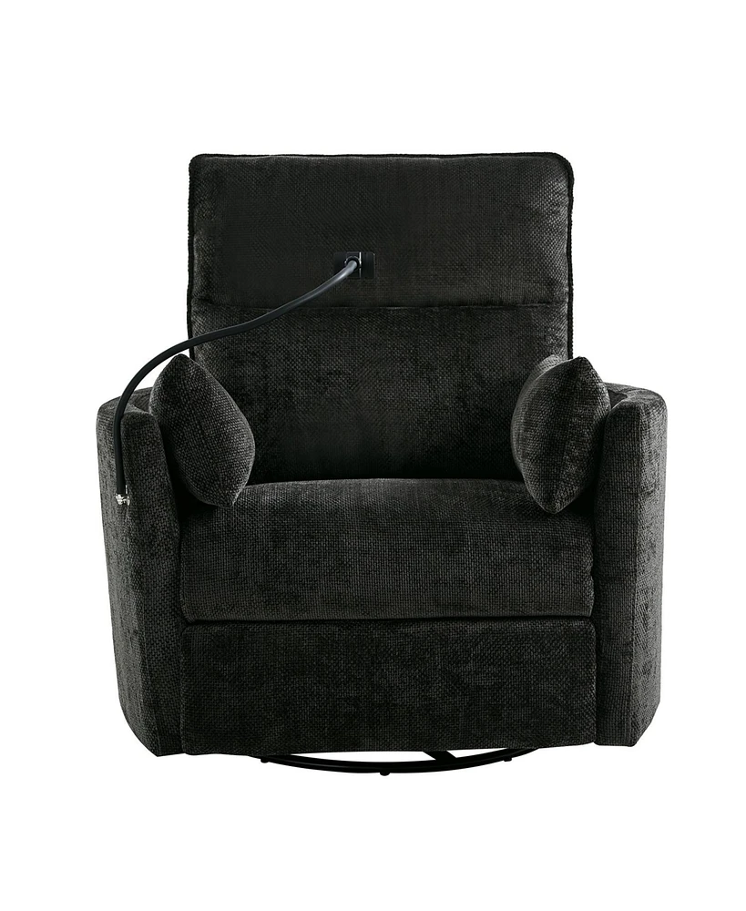 Hulala Home Lew Modern 38" Power Rocking Swivel Nursery Recliner with Usb