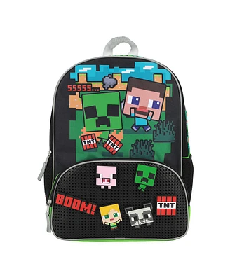 Minecraft Icon Molded Rubber Charms 16" Youth Backpack