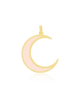 The Lovery Pink Pearl Crescent Moon Charm 14K Gold 22 millimeters