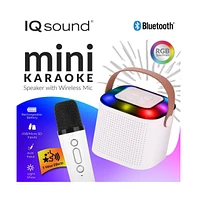 Supersonic Mini Bluetooth Karaoke Speaker with Wireless Mic - White