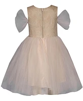 Bonnie Jean Little Girls Jacquard to Mesh Ballerina Party Dress