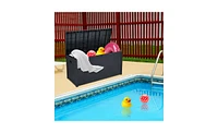 Slickblue Outdoor Garden Plastic Storage Deck Box - Lockable, Waterproof Chest