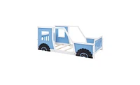 Slickblue Twin Classic Car-Shaped Platform Bed with Wheels – Fun and Unique Design for Kids' Bedrooms, Ideal Playful Cozy Sleep