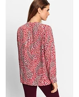 Olsen Women's Leopard Print Tunic Shirt