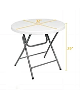 Sugift 32'' Circular Portable Folding Table