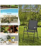Sugift 4 Pieces Portable Outdoor Folding Chair with Armrest