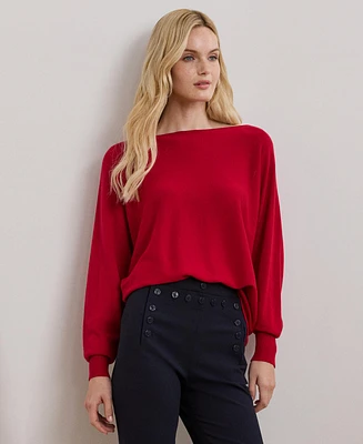 Lauren Ralph Women's Cotton-Blend Dolman-Sleeve Sweater, Regular & Petite