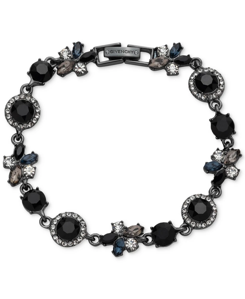 Givenchy Stone & Crystal Halo Cluster Alternating Link Flex Bracelet