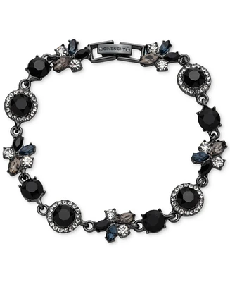 Givenchy Stone & Crystal Halo Cluster Alternating Link Flex Bracelet