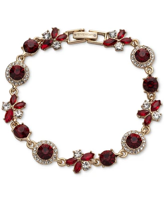 Givenchy Stone & Crystal Halo & Cluster Alternating Link Flex Bracelet