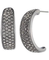 Givenchy Hematite-Tone Crystal Pave Polished Small Hoop Earrings