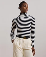 Lauren Ralph Women's Striped Silk-Blend Turtleneck Sweater