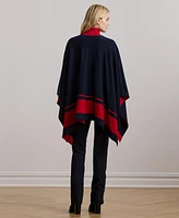 Lauren Ralph Women's Intarsia-Knit Two-Tone Poncho