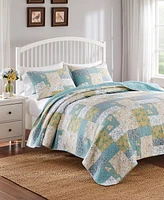 Greenland Home Fashions Evangeline Modern Floral Reversible -Pc. Quilt Set