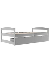 Slickblue Twin Size Platform Bed with Two Storage Drawers