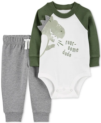 Carter's Baby Boys Dinosaur Bodysuit & Jogger Pants, 2 Piece Set