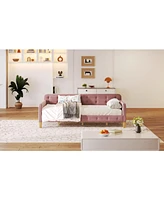 Slickblue Twin Size Upholstered Daybed with 4 Sturdy Support Legs