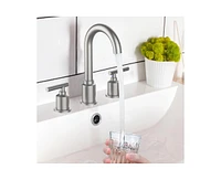 Garmin Bathroom Faucet, Bathroom Sink Faucet, 8 Inch Bathroom Faucet for Sink 3 Hole with Stainless Steel Pop-up Drain for Your Bathroom