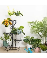 Unho 4 Tier Plant Stand Outdoor Garden Metal Flower Display Rack Shelf Home Decor