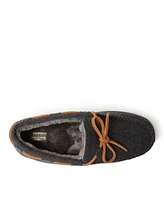 Dearfoams Men's Fireside By Grafton Genuine Shearling Moccasin Slipper