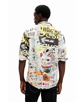 Desigual Men's Shirt with Japanese Print Design