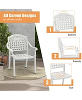 Sugift Cast Aluminum Patio Chairs Set of 2 with Armrests