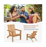 Givimo Outdoor Patio Acacia Wood Adirondack Lounge Armchair
