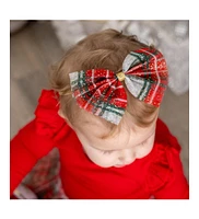 Sweet Wink Baby Girl's Christmas Plaid Tulle Bow Baby Headband