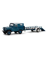 Greenlight Collectibles 1/64 1961 Patrol Hard Top with Utility Trailer Blue White Hitch & Tow