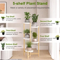 Unho Vertical Multi-tier Plant Stand Bamboo Tall Corner Flower Pot Rack for Balcony Indoor