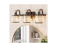 gaomon Crystal Black Bathroom Vanity Light 3 Light Modern Bathroom Vanity Light Fixtures Over Mirror Bath Wall Lighting，E26 BaseVisit the Garve