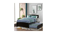 Slickblue Twin Size Platform Bed with Trundle for Space-Saving Sleep Solutions