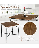 Sugift 5 Pieces Bar Table Set with 4 Counter Height Backless Stools