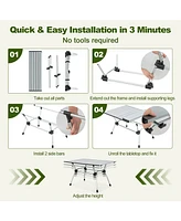 Sugift Folding Heavy-Duty Aluminum Camping Table with Carrying Bag