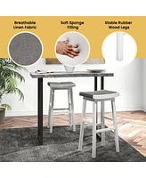 Sugift 2 Pieces 31.5 Inch Upholstered Saddle Barstools with Padded Cushions