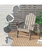 Vebreda Outdoor Adirondack Chair with Built-in Cup Holder for Backyard Porch