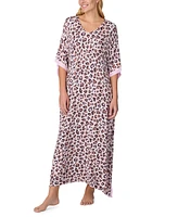 Ellen Tracy Women's Printed V-Neck Caftan Nightgown