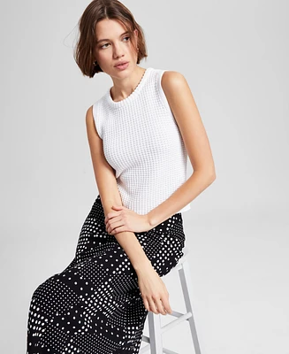 And Now This Women's Cotton Textured Sleeveless Sweater, Exclusively at Macy's