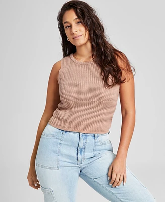 And Now This Women's Cotton Textured Sleeveless Sweater, Exclusively at Macy's