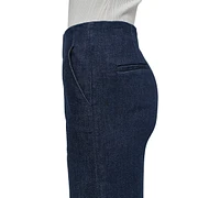 Dkny Jeans Petite High-Rise Wide-Leg Bandless Trouser