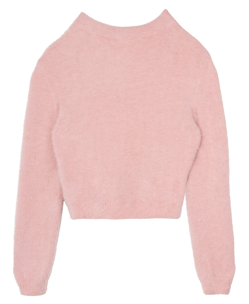 Stella 88 Big Girls Fuzzy with Bow Applique Sweater