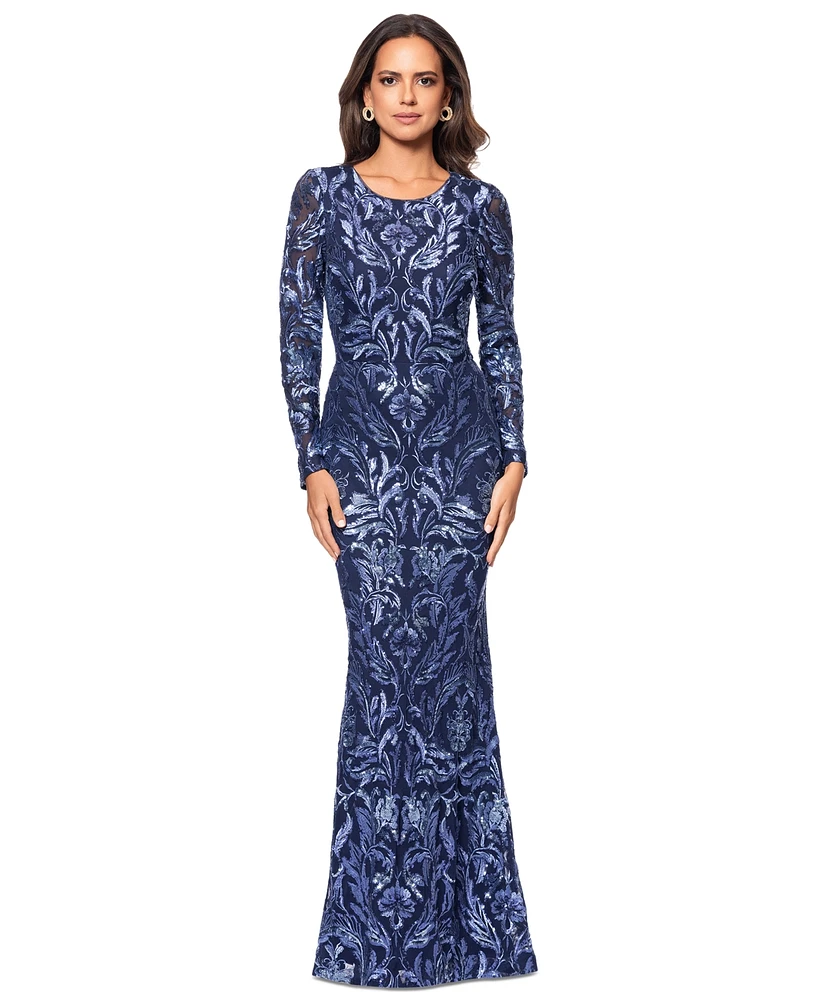 Xscape Women's Sequinned Embroidered Evening Gown