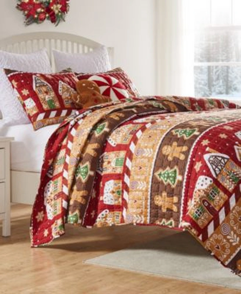 Greenland Home Gingerbread Lane Holiday Quilt Sets