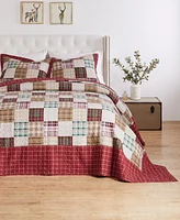 Greenland Home Oxford Traditional Plaid 3-Pc. Bedspread Set